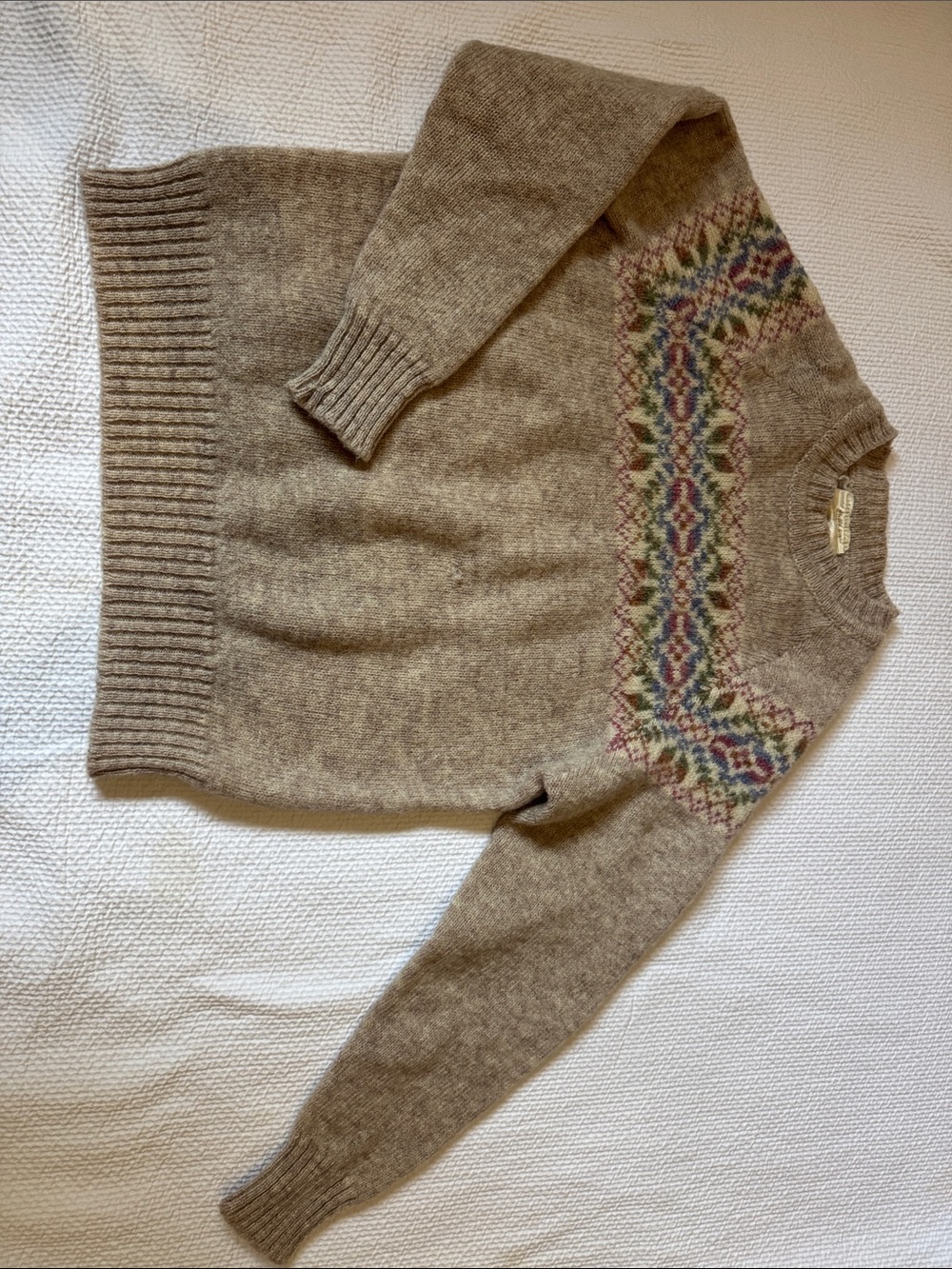 Shetland Wool Tan Sweater size Small